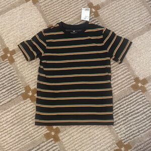 H&M Black Tee with Colorful Stripes